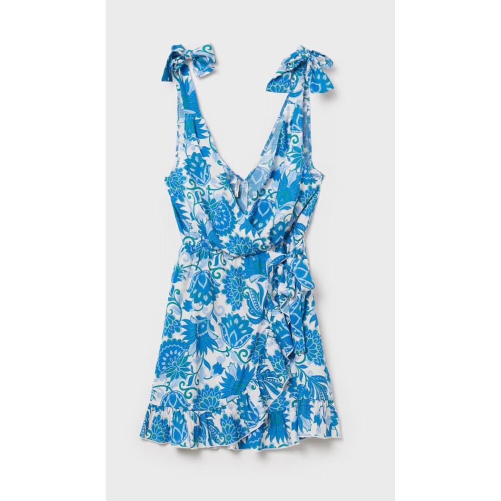 Women's Calliope Blue Floral Dress Above Knee